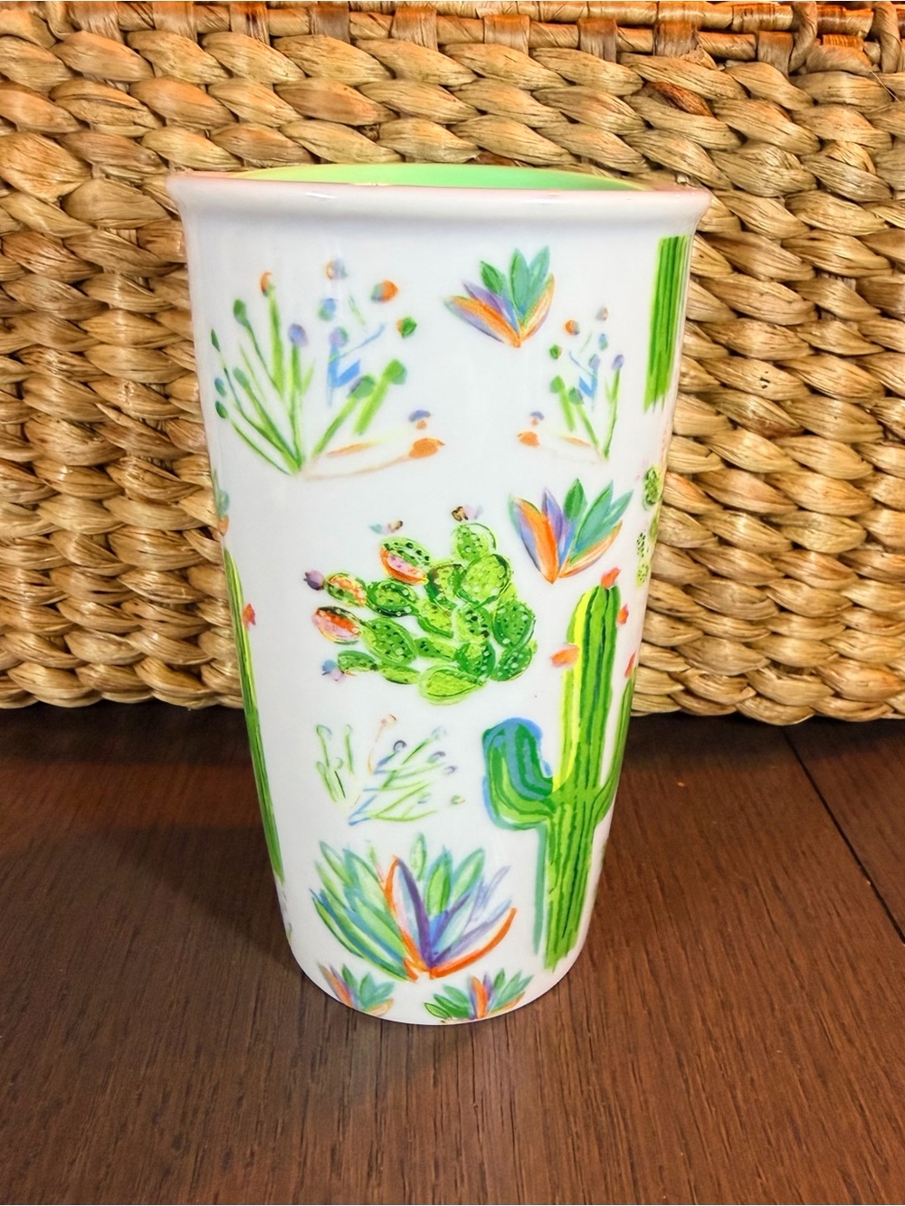 Starbucks Arizona Ceramic Travel Cup with Green Cactus Artwork - Picture 4 of 10